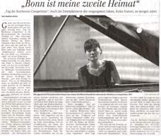 第2回ボン国際ベートーヴェンピアノコンクール　ガラコンサートについてのインタビュー記事